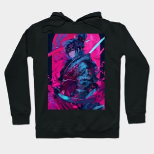 Neon samurai japanese princess Hoodie